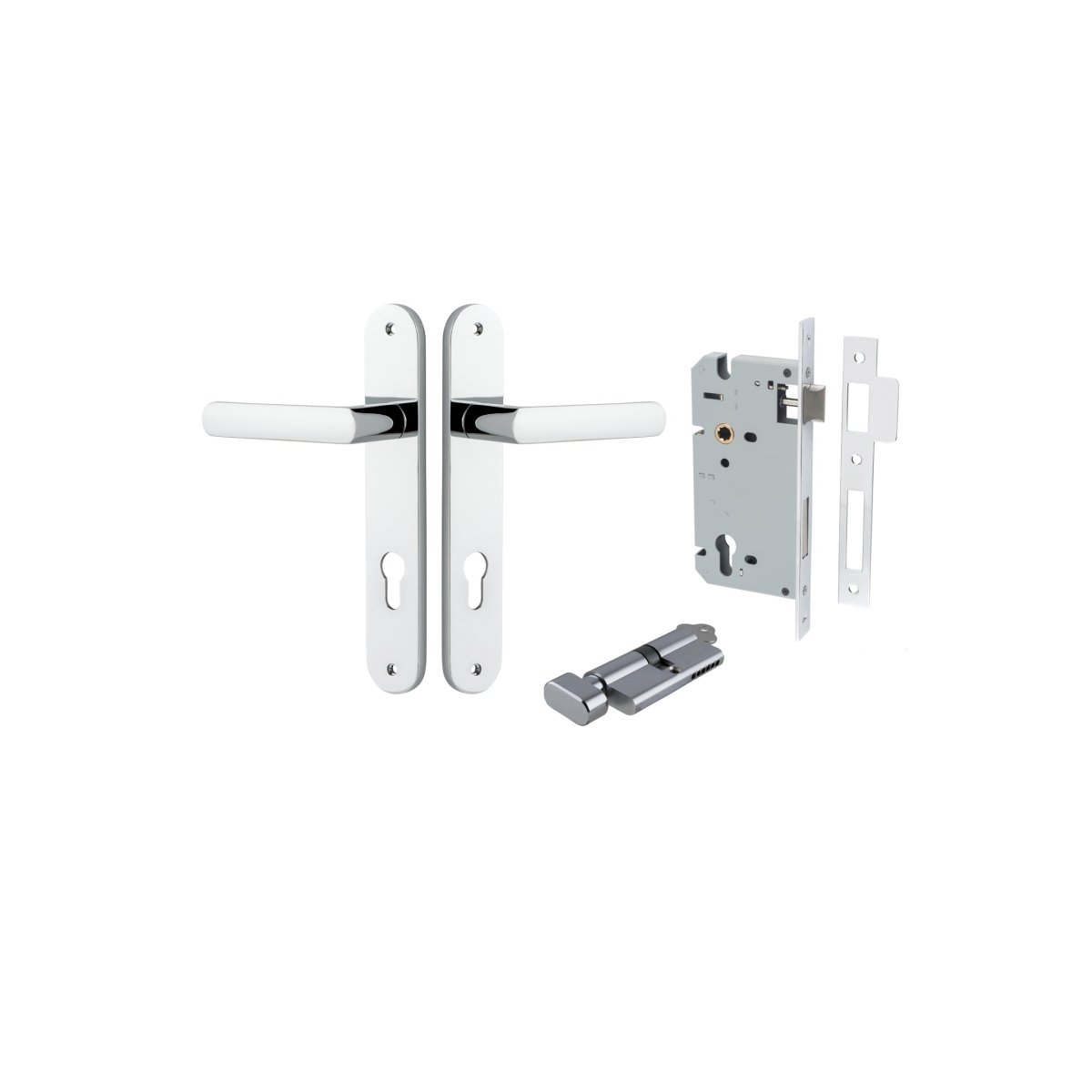 Osaka Lever - Oval Backplate - Ella Grace - Iver - Polished Chrome - Door Levers