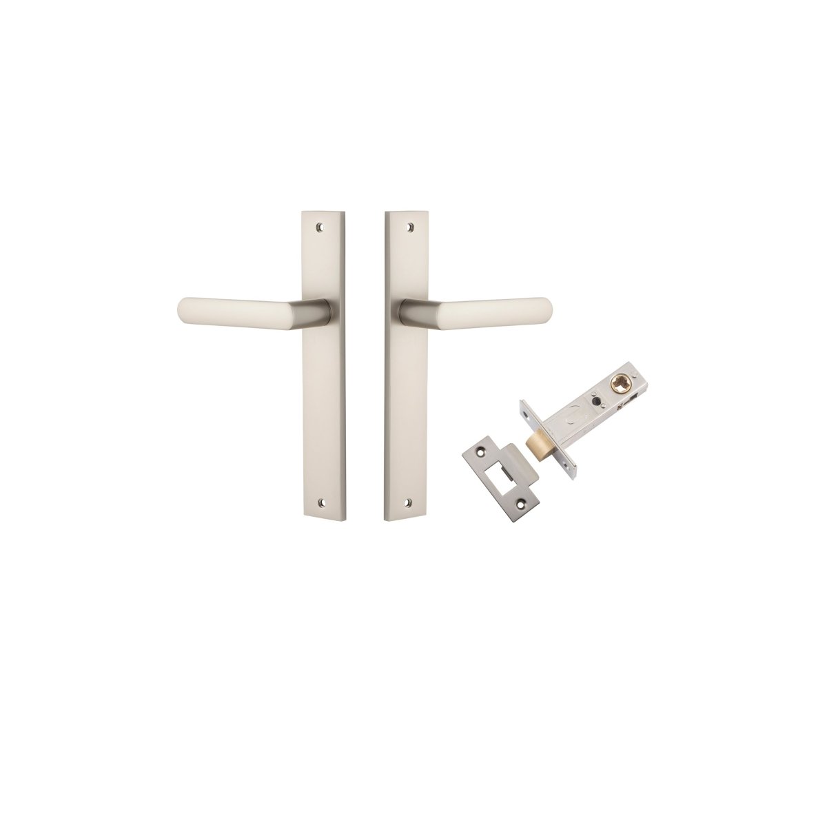 Osaka Lever - Rectangular Backplate - Ella Grace - Iver - Satin Nickel - Door Levers