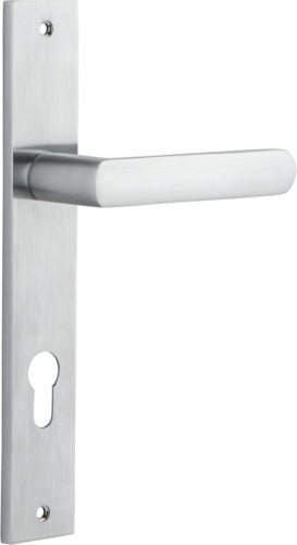 Osaka Lever - Rectangular Backplate - Ella Grace - Iver - Brushed Chrome - Door Levers