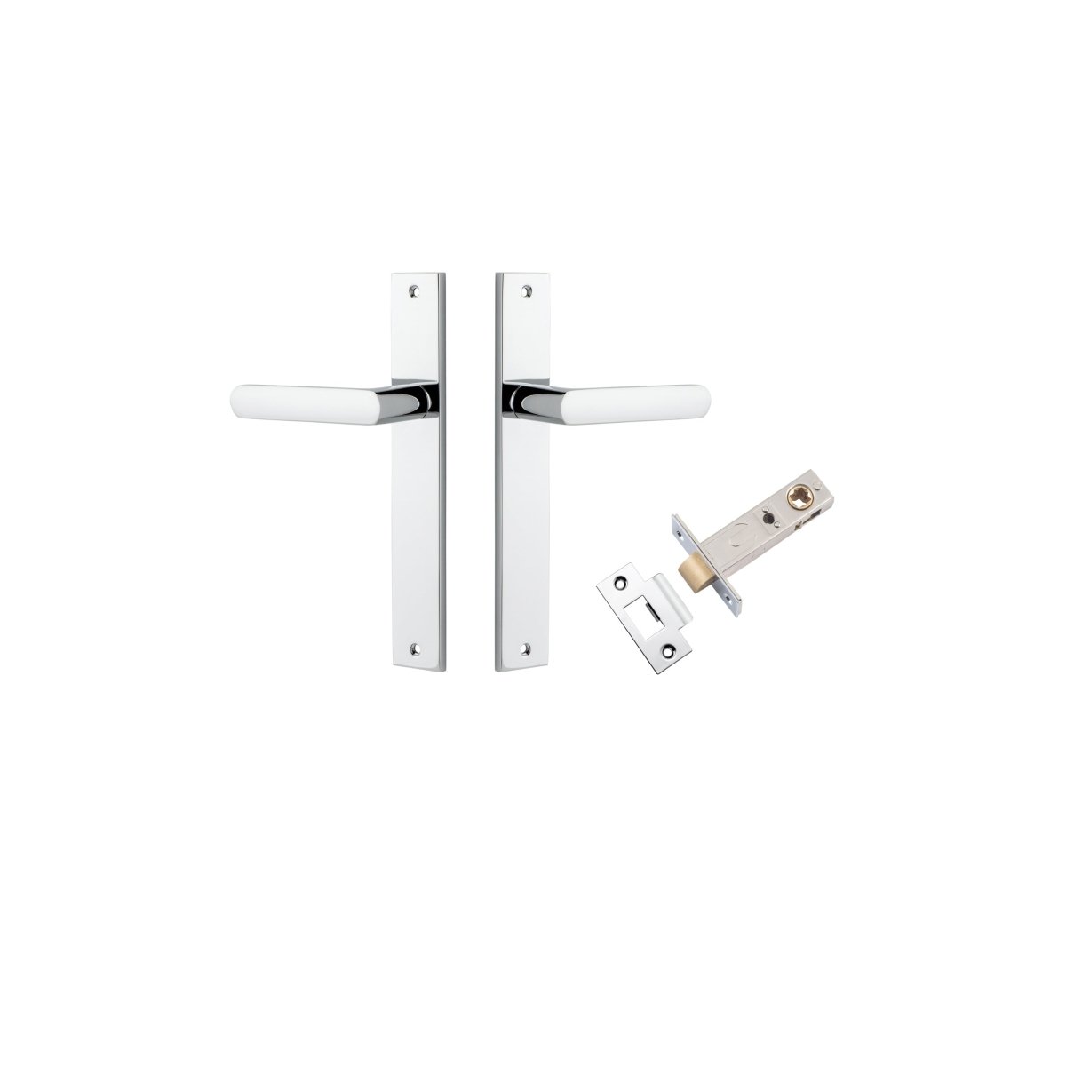 Osaka Lever - Rectangular Backplate - Ella Grace - Iver - Polished Chrome - Door Levers