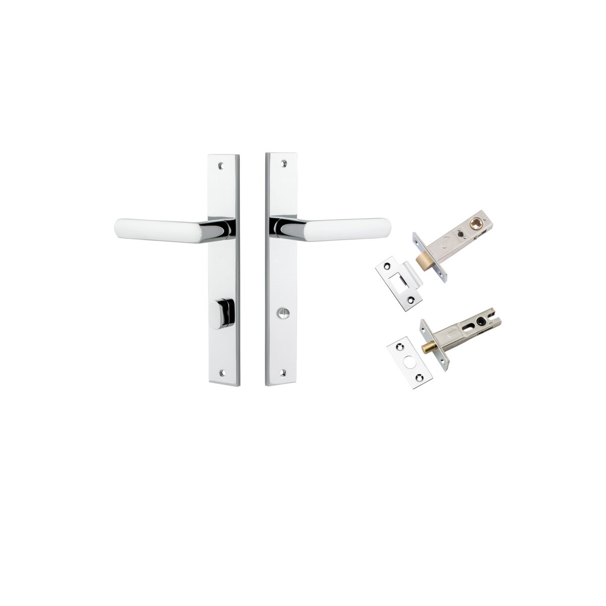 Osaka Lever - Rectangular Backplate - Ella Grace - Iver - Polished Chrome - Door Levers