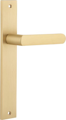 Osaka Lever - Rectangular Backplate - Ella Grace - Iver - Brushed Brass - Door Levers