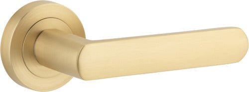 Osaka Lever - Round Rose - Ella Grace - Iver - Brushed Brass - Door Levers