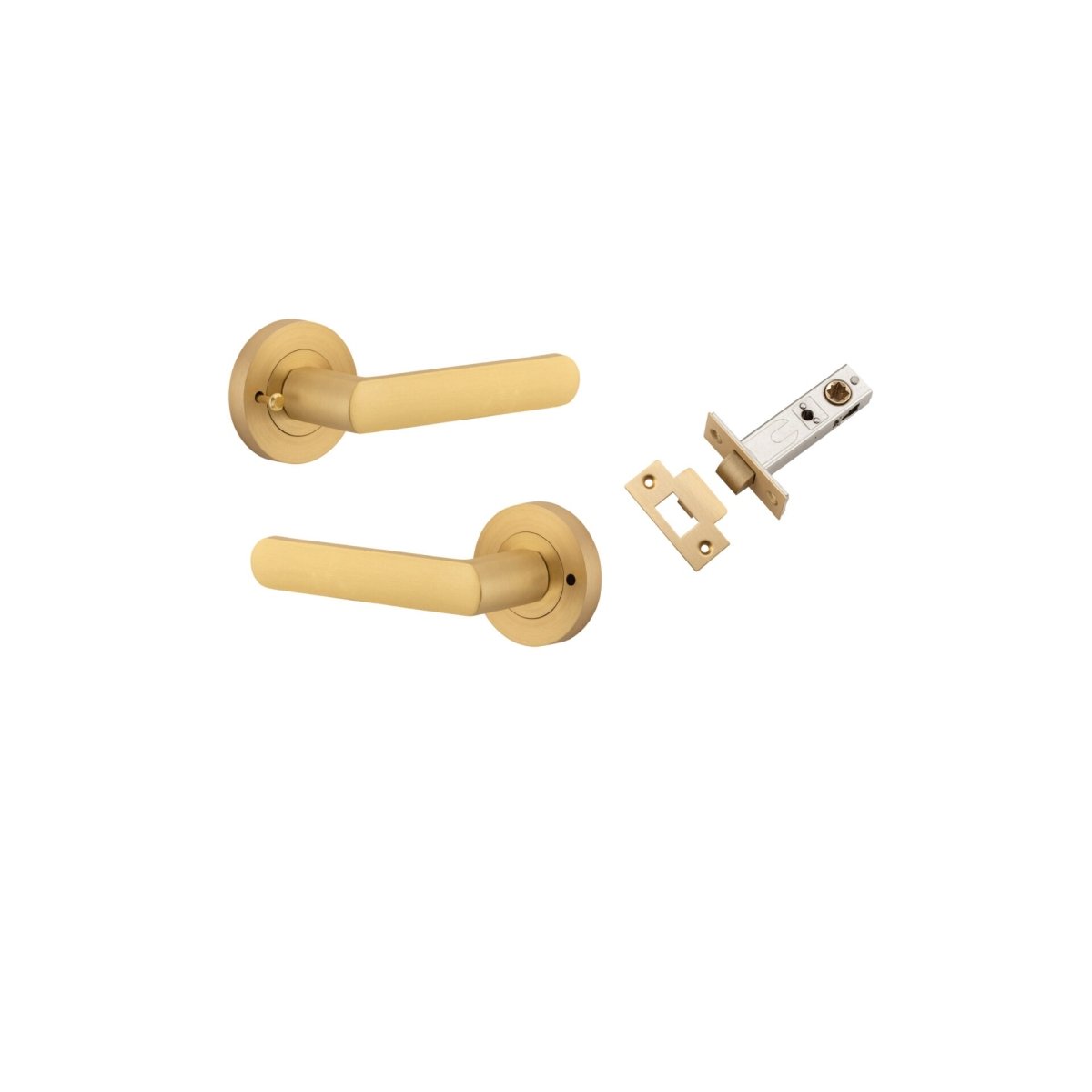 Osaka Lever - Round Rose - Ella Grace - Iver - Brushed Brass - Door Levers