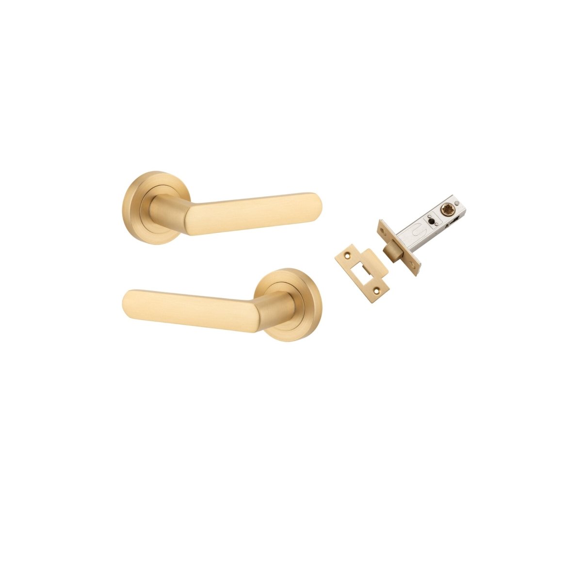 Osaka Lever - Round Rose - Ella Grace - Iver - Brushed Brass - Door Levers