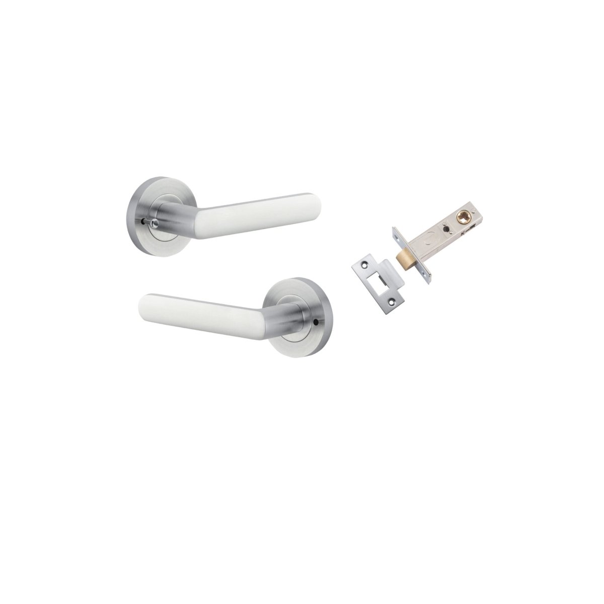 Osaka Lever - Round Rose - Ella Grace - Iver - Brushed Chrome - Door Levers