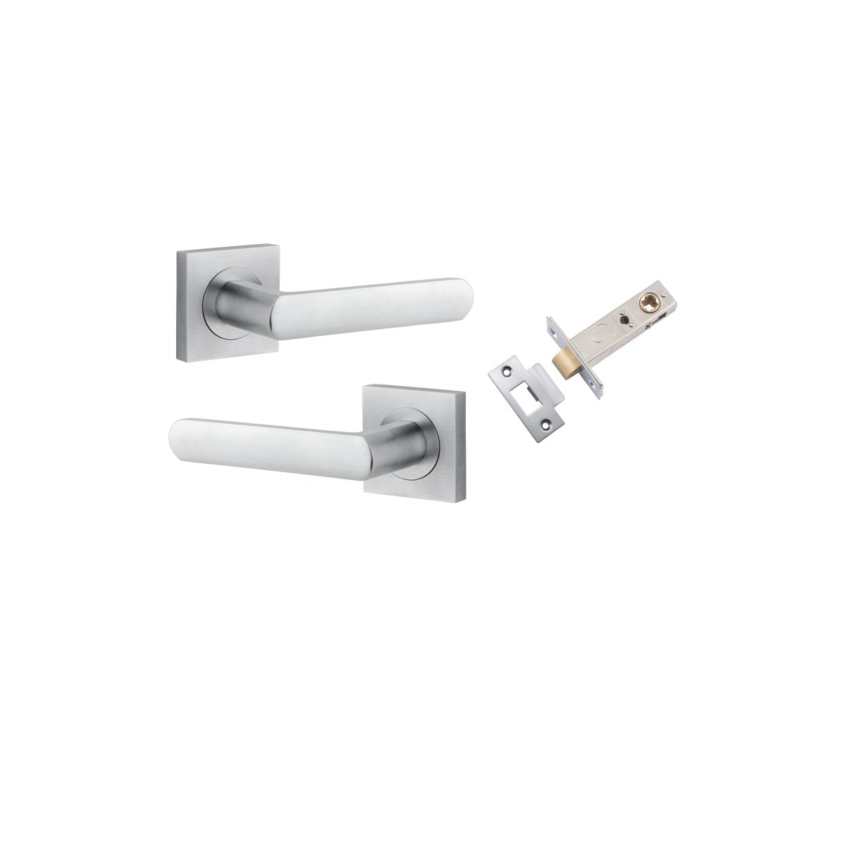 Osaka Lever - Square Rose - Ella Grace - Iver - Brushed Chrome - Door Levers