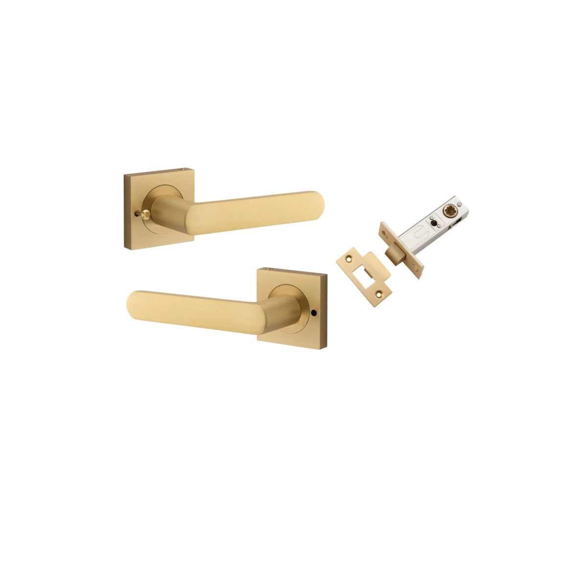 Osaka Lever - Square Rose - Ella Grace - Iver - Brushed Brass - Door Levers