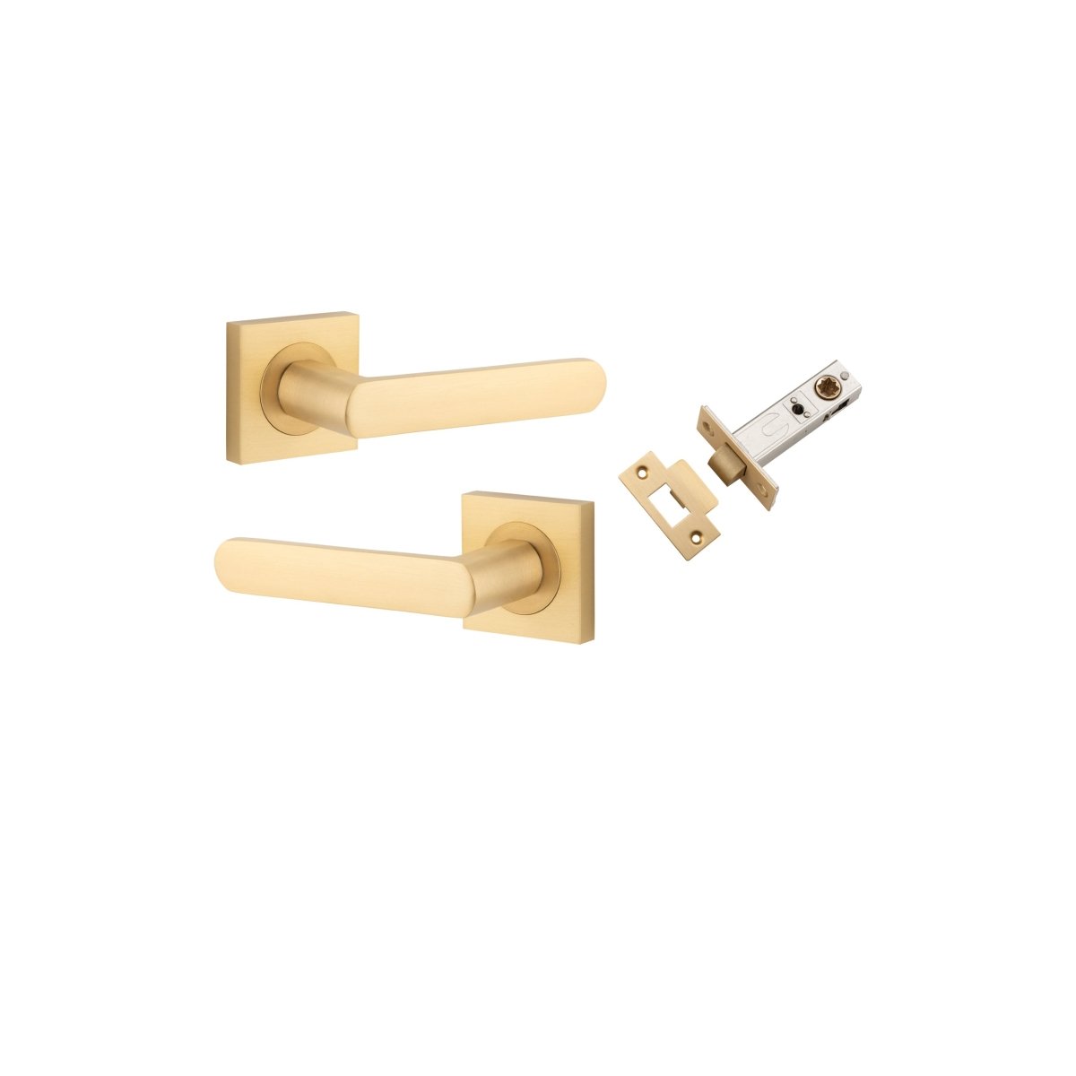 Osaka Lever - Square Rose - Ella Grace - Iver - Brushed Brass - Door Levers