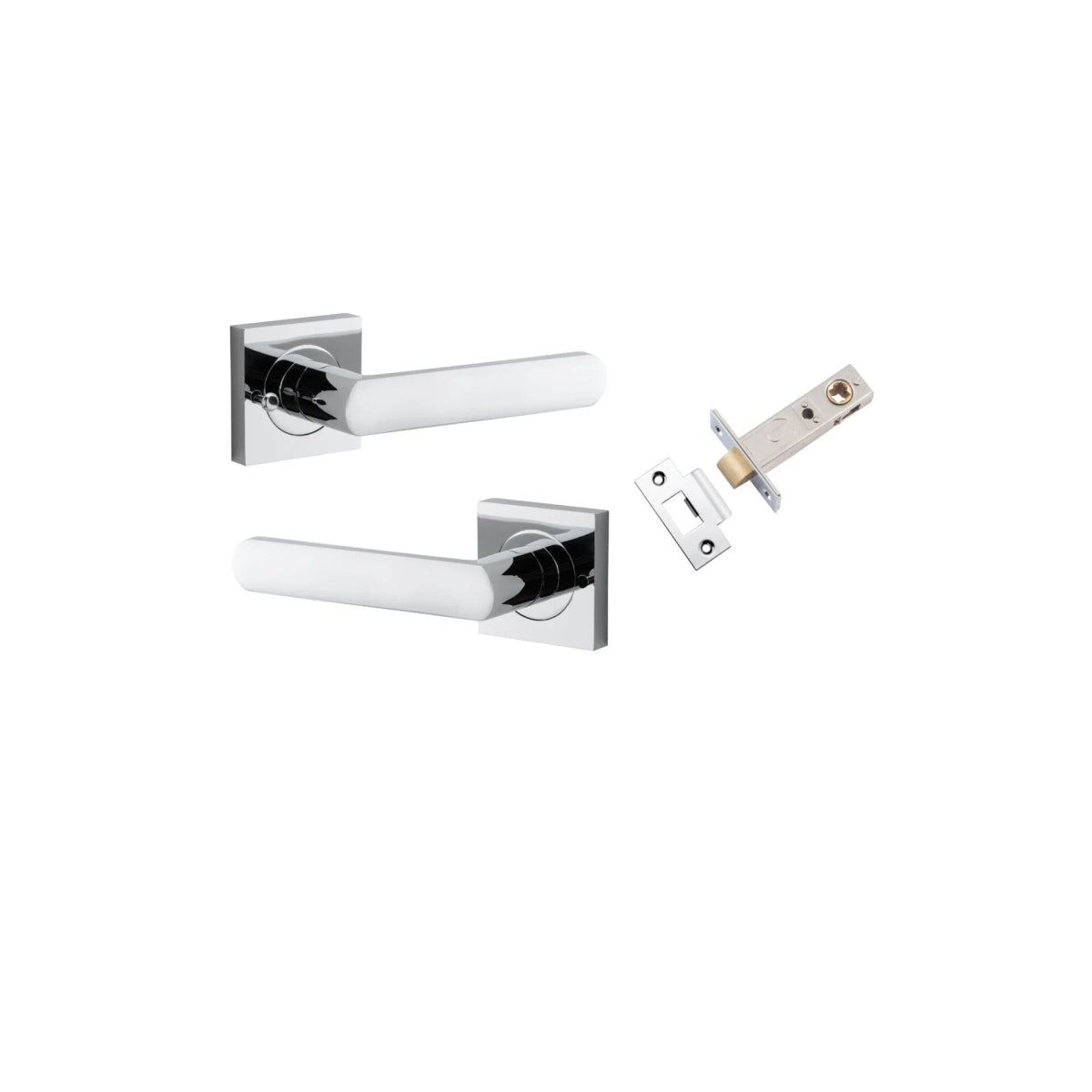 Osaka Lever - Square Rose - Ella Grace - Iver - Polished Chrome - Door Levers