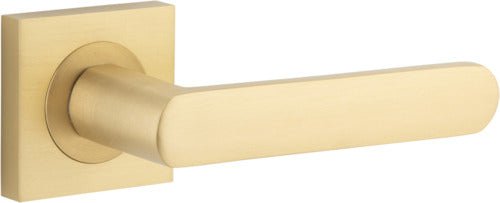 Osaka Lever - Square Rose - Ella Grace - Iver - Brushed Brass - Door Levers