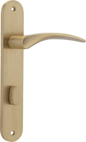 Oxford Lever - Oval Backplate - Ella Grace - Iver - Brushed Brass - Door Levers