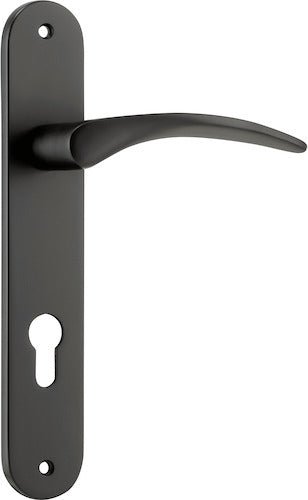 Oxford Lever - Oval Backplate - Ella Grace - Iver - Matt Black - Door Levers