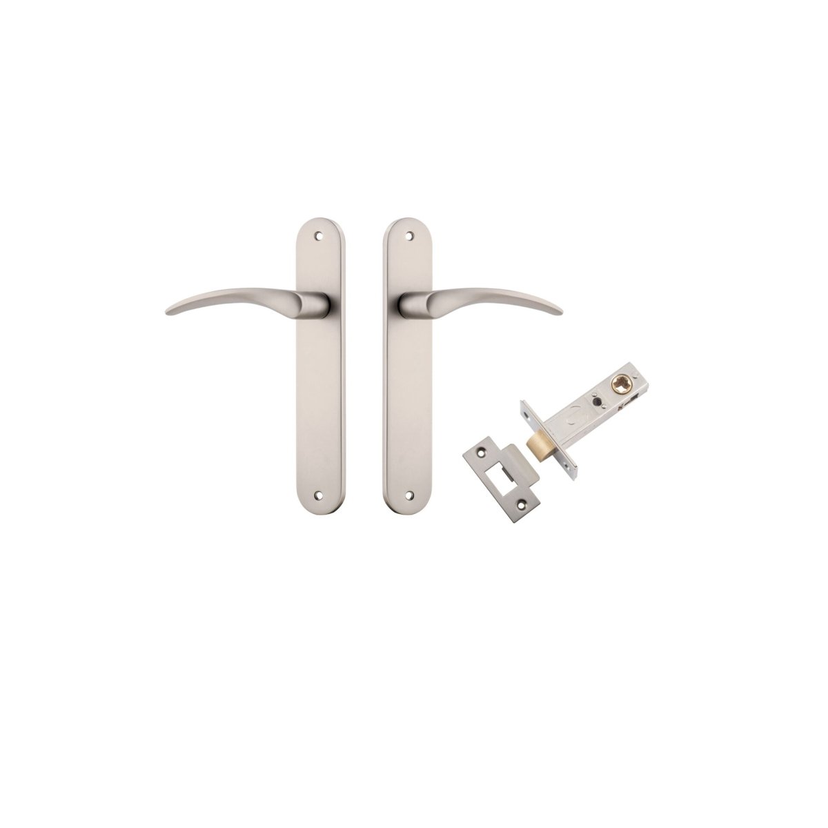 Oxford Lever - Oval Backplate - Ella Grace - Iver - Satin Nickel - Door Levers