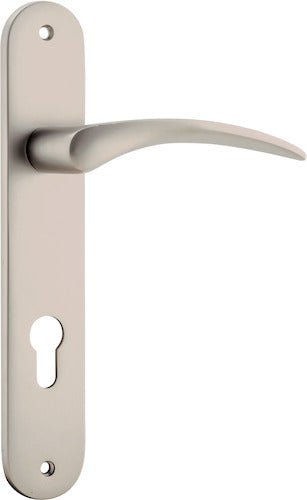 Oxford Lever - Oval Backplate - Ella Grace - Iver - Satin Nickel - Door Levers