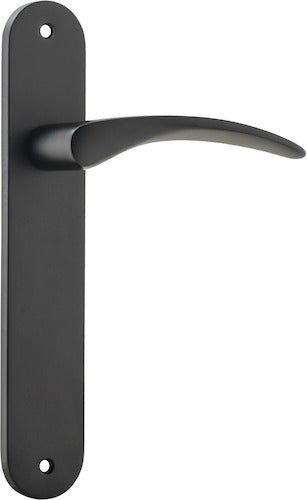 Oxford Lever - Oval Backplate - Ella Grace - Iver - Matt Black - Door Levers