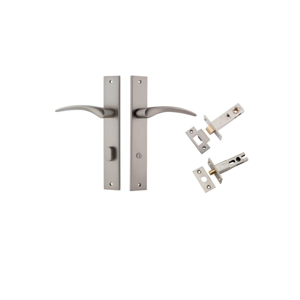 Oxford Lever - Rectangular Backplate - Ella Grace - Iver - Satin Nickel - Door Levers