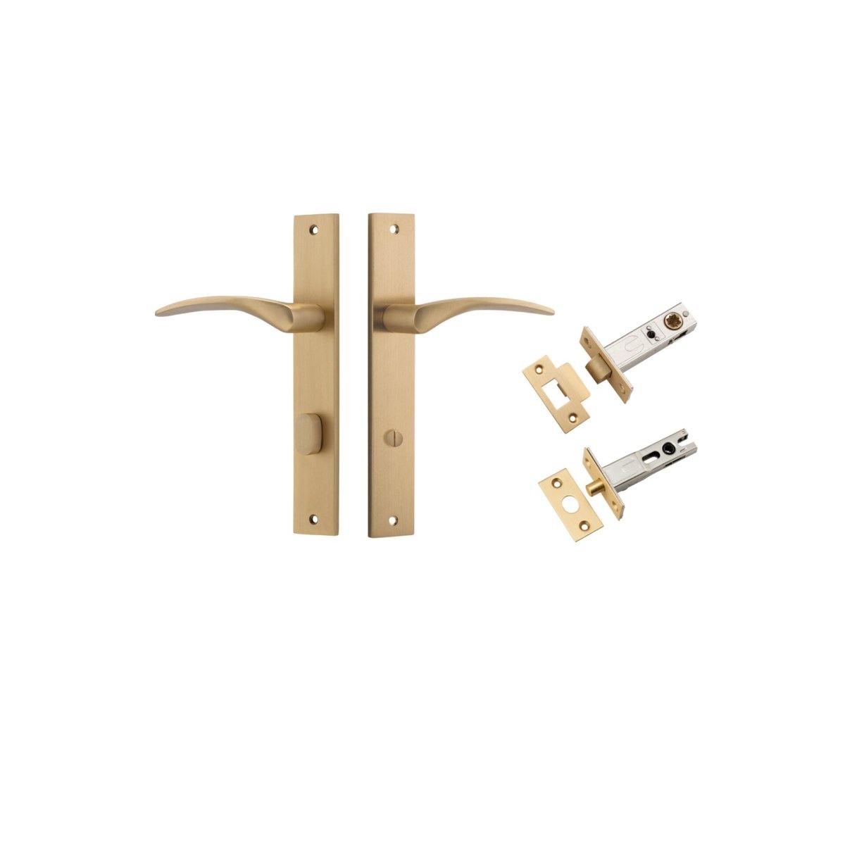 Oxford Lever - Rectangular Backplate - Ella Grace - Iver - Brushed Brass - Door Levers