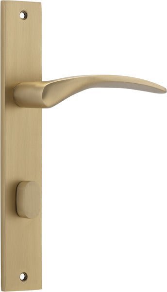 Oxford Lever - Rectangular Backplate - Ella Grace - Iver - Brushed Brass - Door Levers