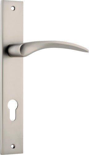 Oxford Lever - Rectangular Backplate - Ella Grace - Iver - Satin Nickel - Door Levers