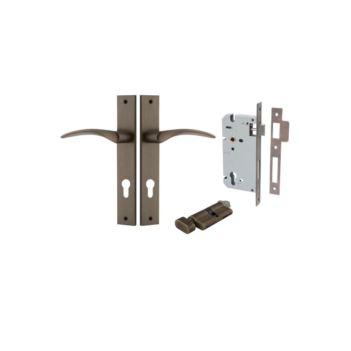 Oxford Lever - Rectangular Backplate - Ella Grace - Iver - Signature Brass - Door Levers