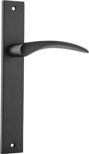 Oxford Lever - Rectangular Backplate - Ella Grace - Iver - Matt Black - Door Levers