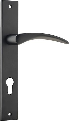 Oxford Lever - Rectangular Backplate - Ella Grace - Iver - Matt Black - Door Levers