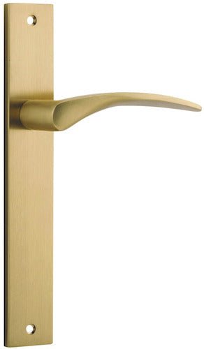 Oxford Lever - Rectangular Backplate - Ella Grace - Iver - Brushed Brass - Door Levers