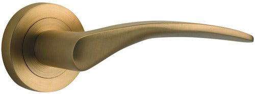 Oxford Lever - Round Rose - Ella Grace - Iver - Brushed Brass - Door Levers