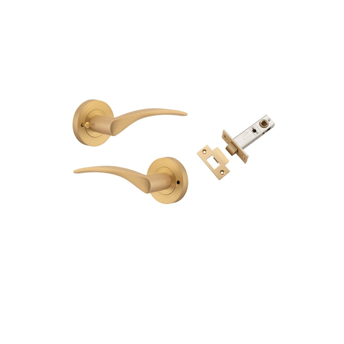 Oxford Lever - Round Rose - Ella Grace - Iver - Brushed Brass - Door Levers