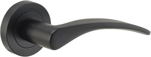 Oxford Lever - Round Rose - Ella Grace - Iver - Matt Black - Door Levers