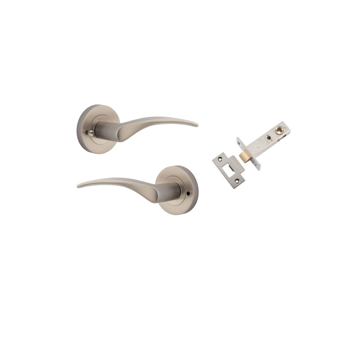 Oxford Lever - Round Rose - Ella Grace - Iver - Satin Nickel - Door Levers