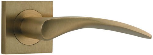 Oxford Lever - Square Rose - Ella Grace - Iver - Brushed Brass - Door Levers