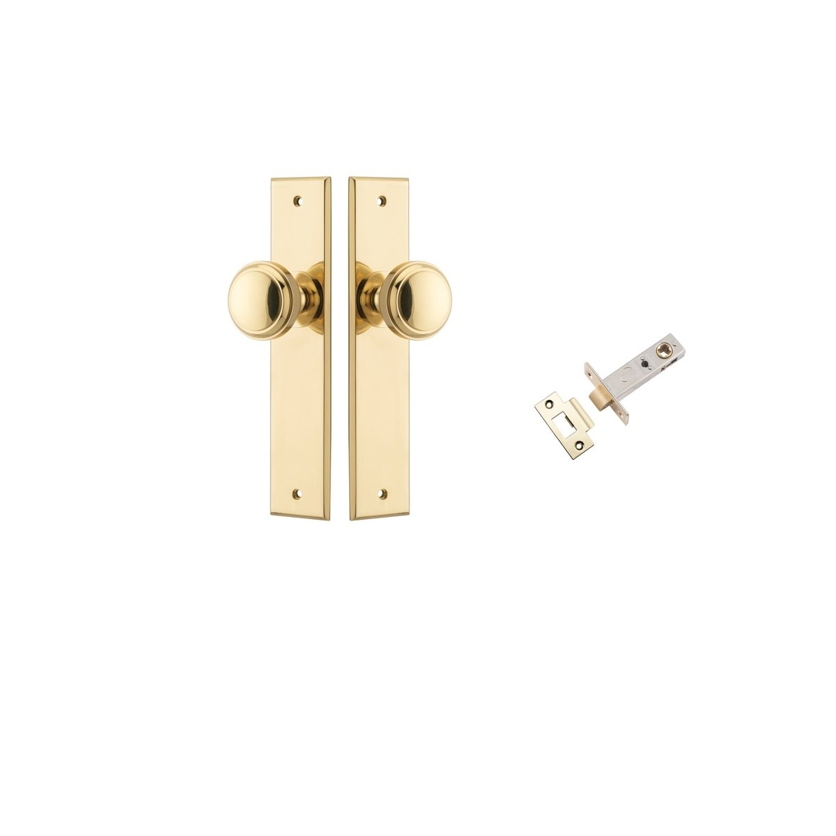 Paddington Knob - Chamfered Backplate - Ella Grace - Iver - Polished Brass - Door Knobs