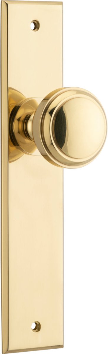 Paddington Knob - Chamfered Backplate - Ella Grace - Iver - Polished Brass - Door Knobs