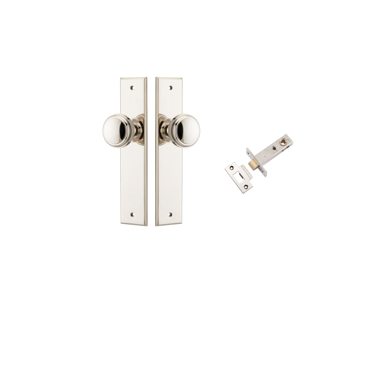 Paddington Knob - Chamfered Backplate - Ella Grace - Iver - Polished Nickel - Door Knobs