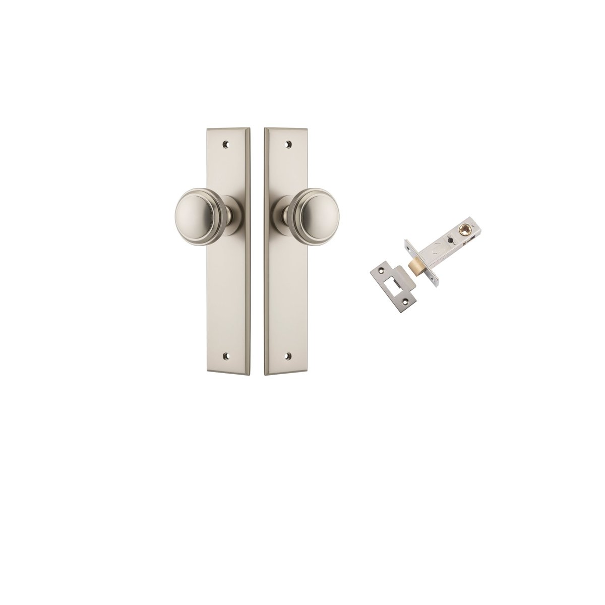 Paddington Knob - Chamfered Backplate - Ella Grace - Iver - Satin Nickel - Door Knobs