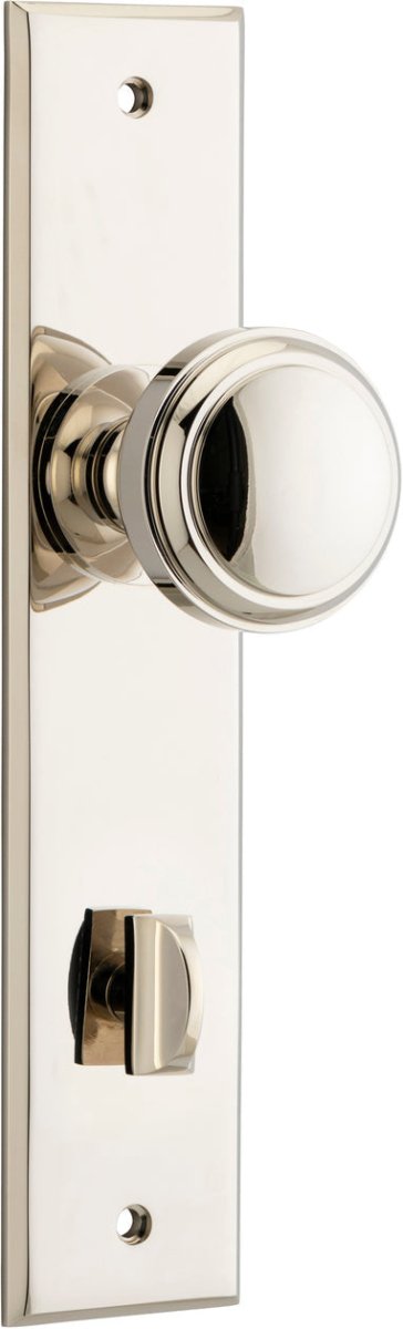 Paddington Knob - Chamfered Backplate - Ella Grace - Iver - Polished Nickel - Door Knobs