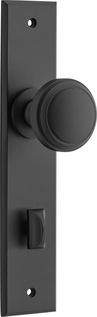 Paddington Knob - Chamfered Backplate - Ella Grace - Iver - Matt Black - Door Knobs