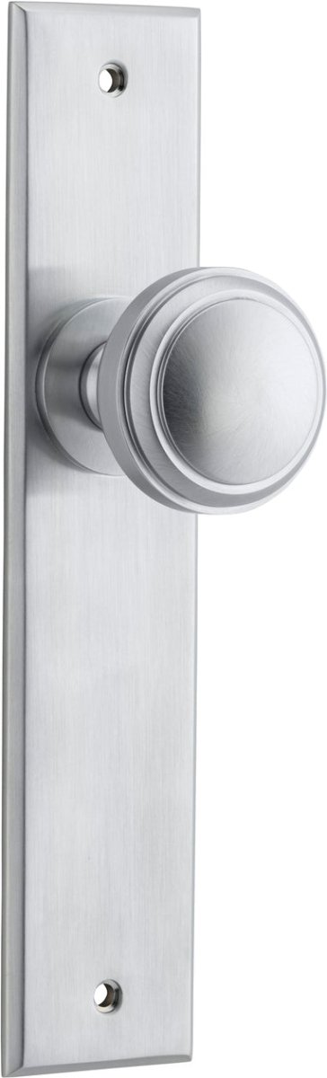 Paddington Knob - Chamfered Backplate - Ella Grace - Iver - Brushed Chrome - Door Knobs