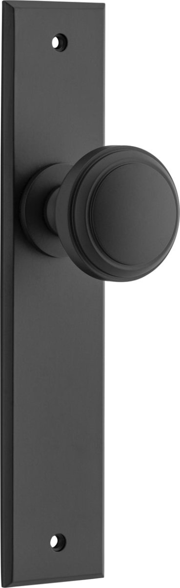 Paddington Knob - Chamfered Backplate - Ella Grace - Iver - Matt Black - Door Knobs