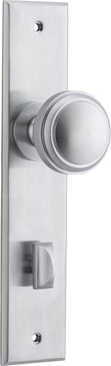 Paddington Knob - Chamfered Backplate - Ella Grace - Iver - Brushed Chrome - Door Knobs