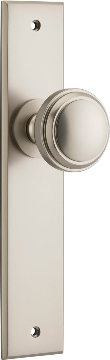 Paddington Knob - Chamfered Backplate - Ella Grace - Iver - Satin Nickel - Door Knobs