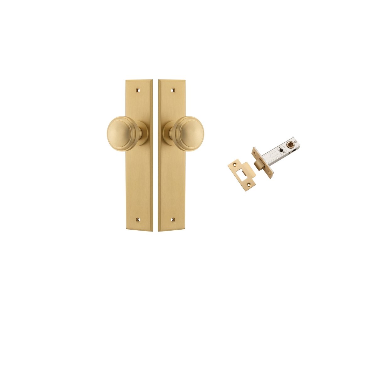 Paddington Knob - Chamfered Backplate - Ella Grace - Iver - Brushed Brass - Door Knobs