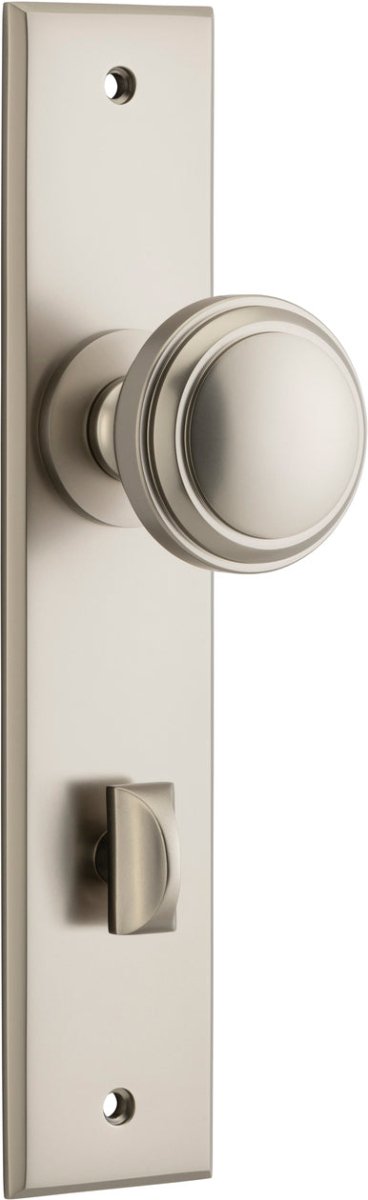 Paddington Knob - Chamfered Backplate - Ella Grace - Iver - Satin Nickel - Door Knobs