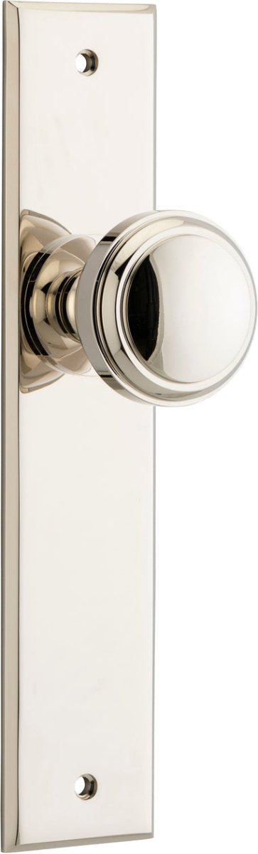 Paddington Knob - Chamfered Backplate - Ella Grace - Iver - Polished Nickel - Door Knobs