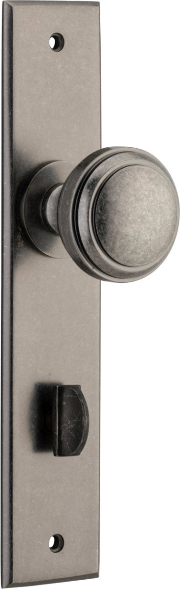 Paddington Knob - Chamfered Backplate - Ella Grace - Iver - Distressed Nickel - Door Knobs