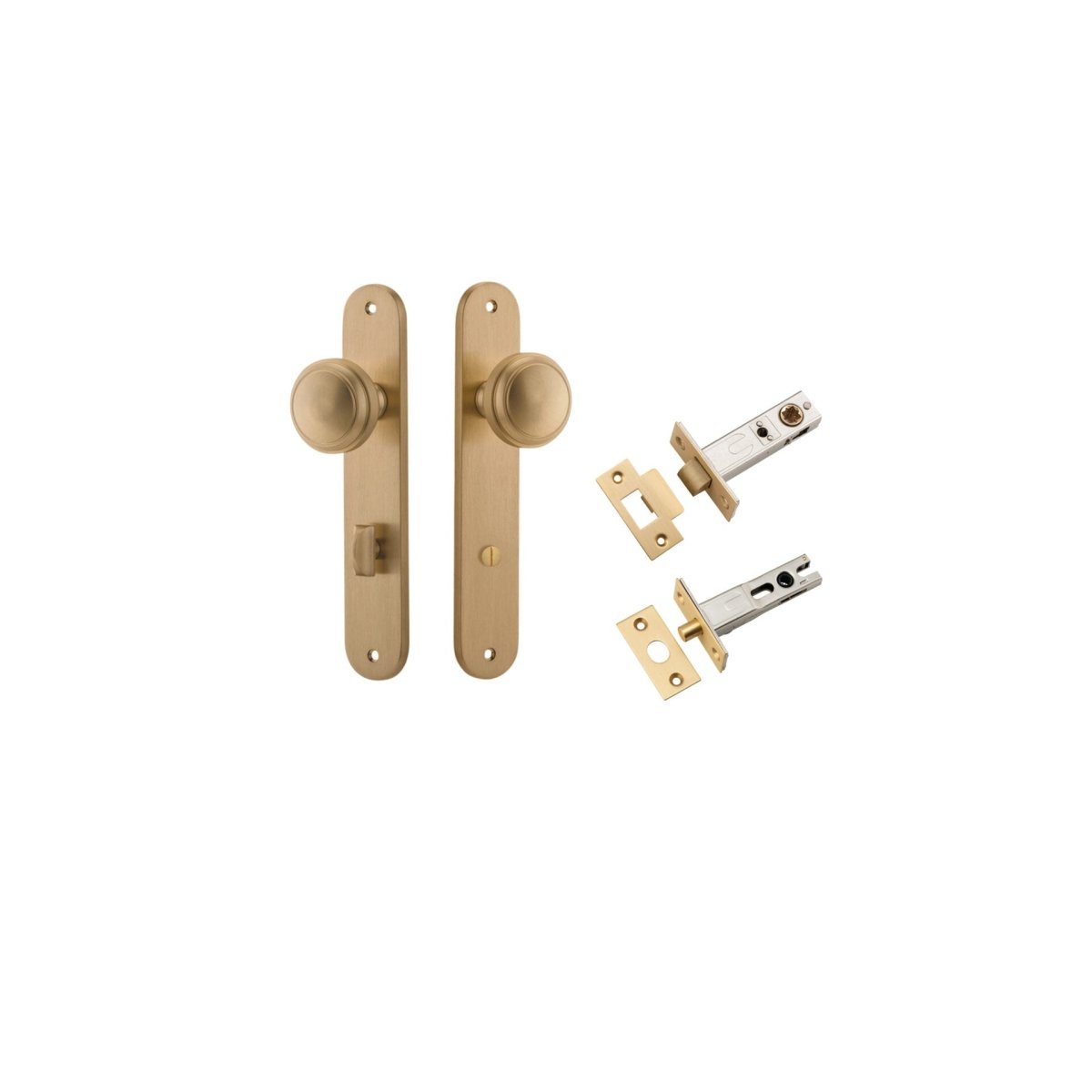 Paddington Knob - Oval Backplate - Ella Grace - Iver - Brushed Brass - Door Knobs