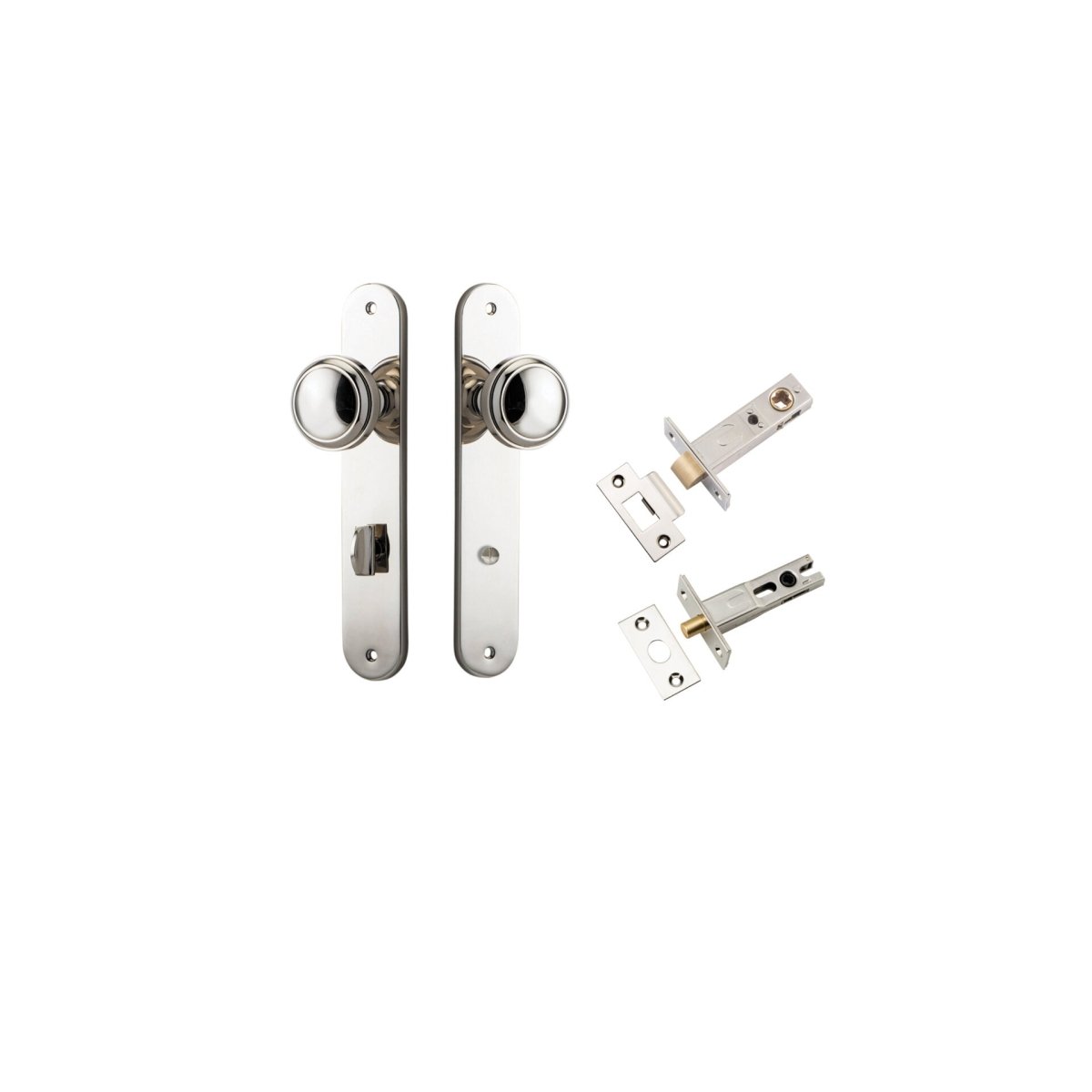 Paddington Knob - Oval Backplate - Ella Grace - Iver - Polished Nickel - Door Knobs