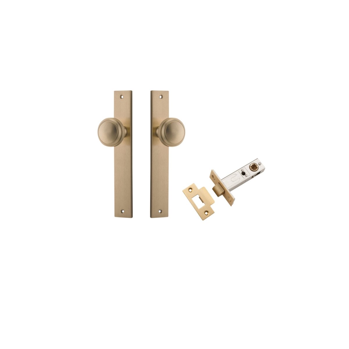 Paddington Knob - Rectangular Backplate - Ella Grace - Iver - Brushed Brass - Door Knobs